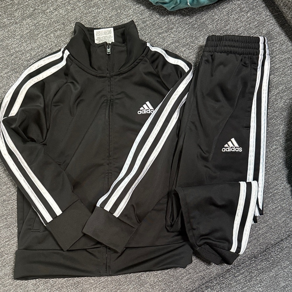 Adidas Black and White Athletic Tracksuit